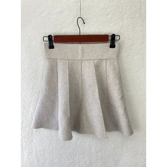 Club Monaco Women's XS Pleated Knit‎ Skirt A Line Oatmeal Stretch - Picture 1 of 6
